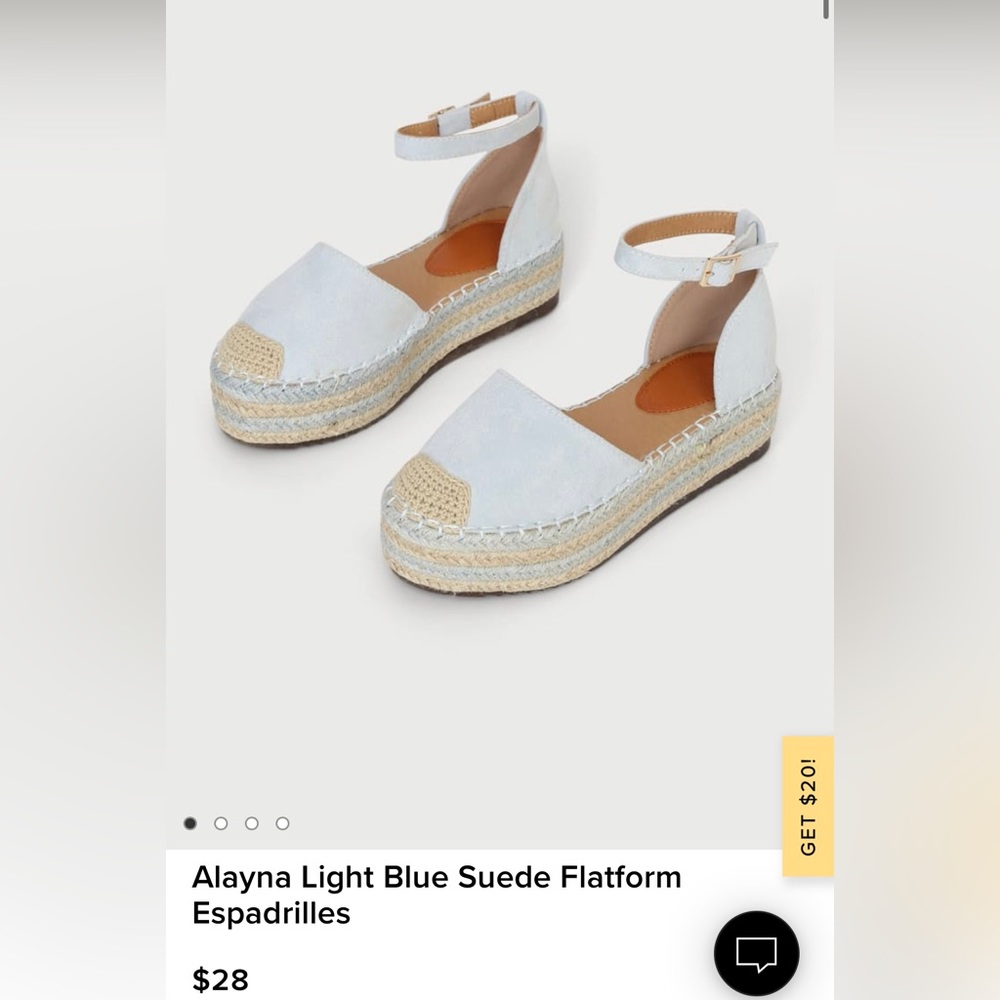 COPY - Alayna Light Blue Suede Flatform Espadrilles- Lulu’s- NEVER WORN